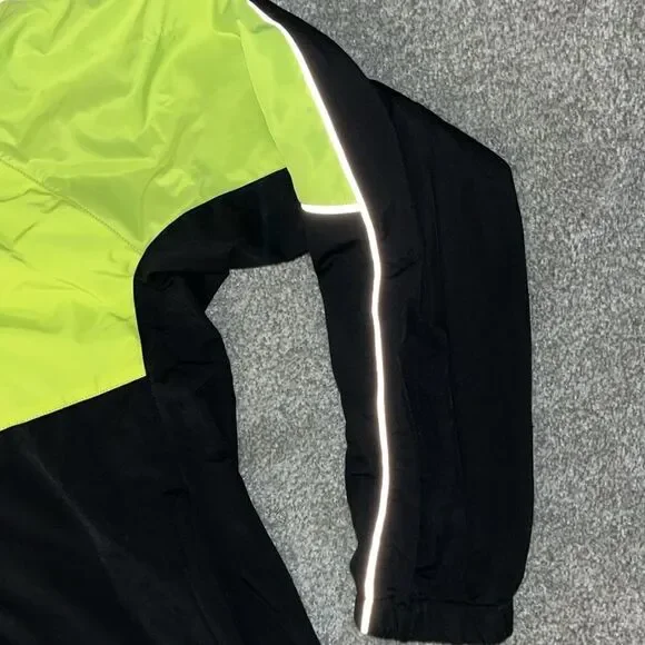 high visibility reflective black neon performance bike cycling fleece jacket XL - Picture 3 of 6